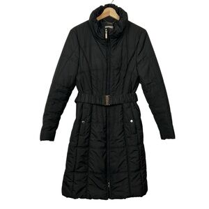 PLANET Long Lightweight Quilted Coat, Black, Size 6